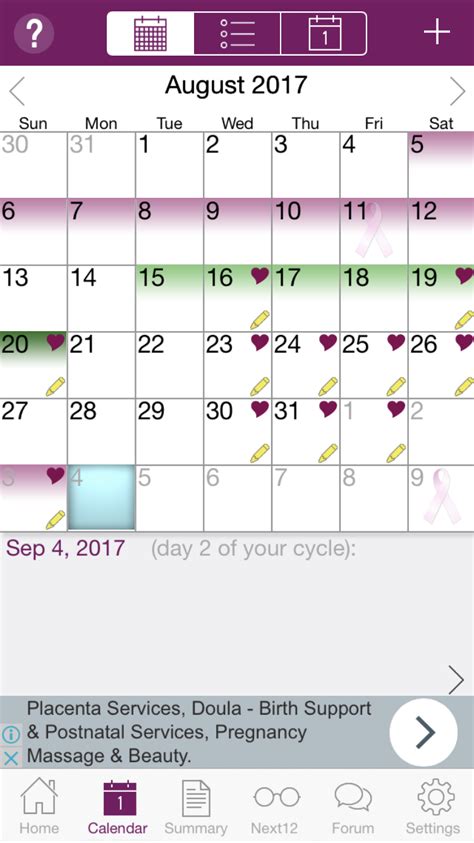 Implantation Bleeding Calendar